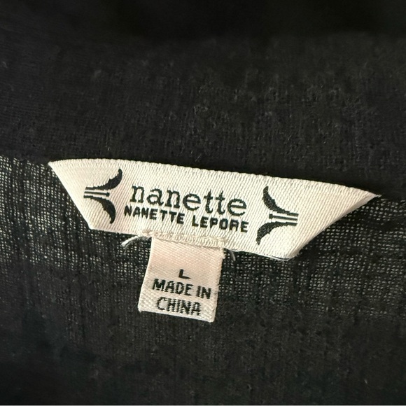 Nanette Lepore|Black Casual Button-Up Top in short sleeve,gauze beachy style•••L - Picture 13 of 13